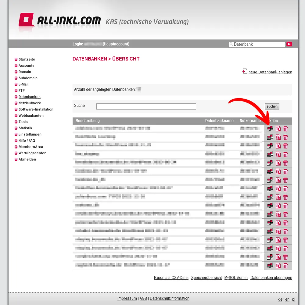 All-Inkl. phpmyadmin öffnen