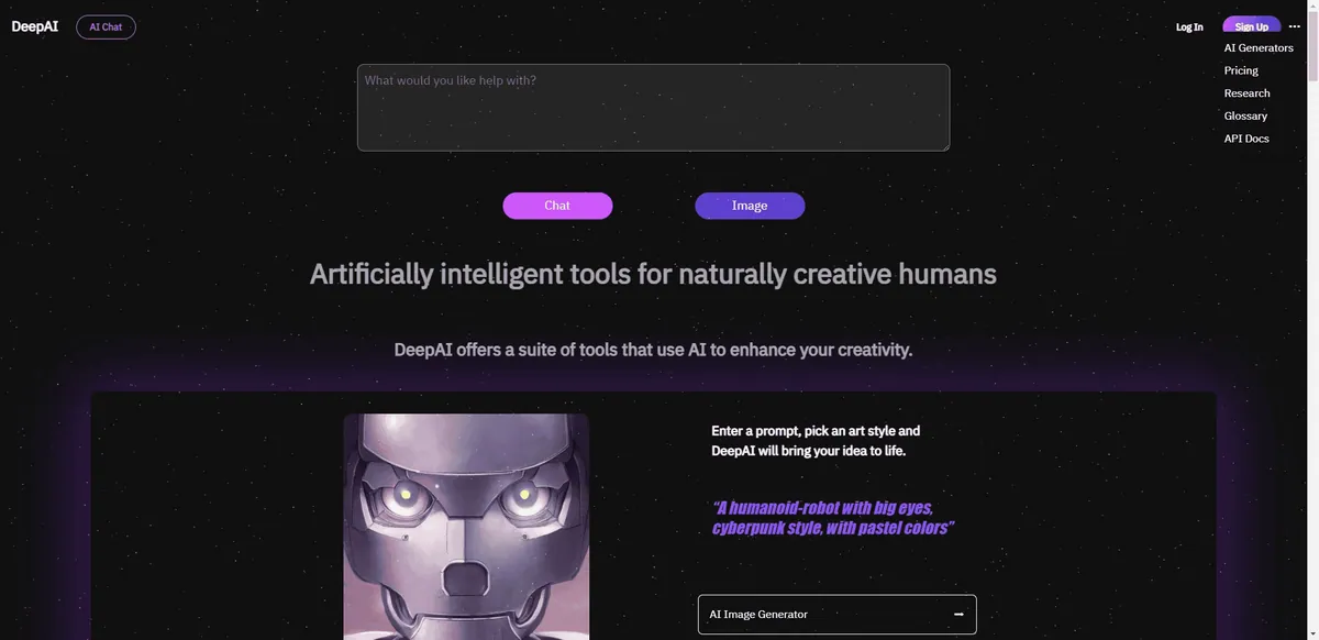 Tools mit künstlicher Intelligenz von DeepAI