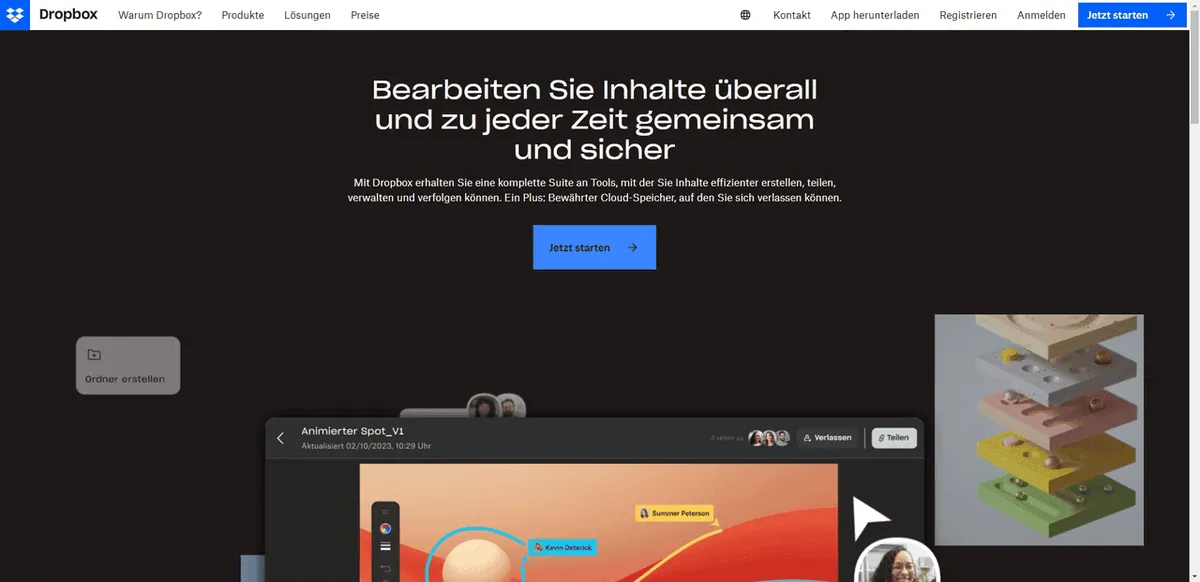 Mit Dropbox bis zu 2 GB große Dateien senden..