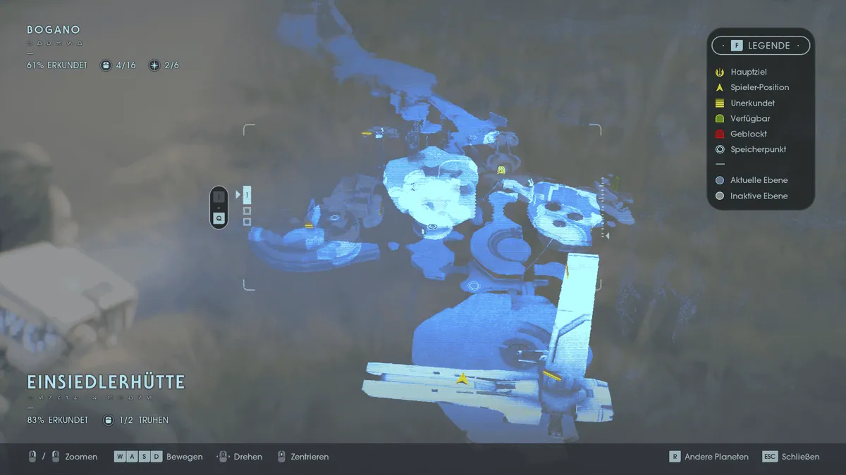 Die Karte von Bogano in Star Wars Jedi: Fallen Order