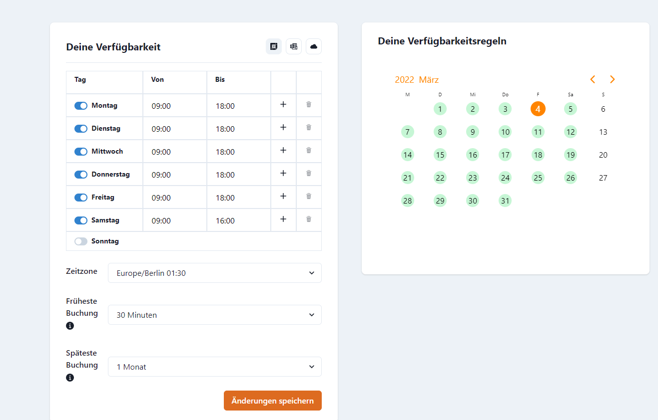 WordPress Termin-Buchungstool Meetergo Verfügbarkeiten