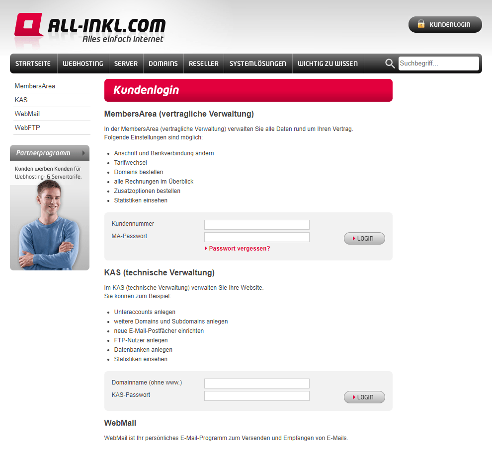 All-Inkl Anmeldung