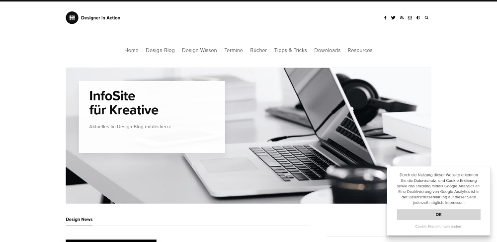 Die Website von Designer in Action