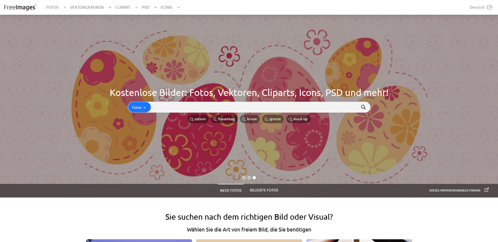 Die Website von FreeImages