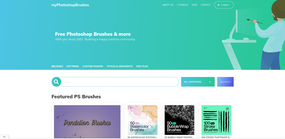 Die Website von myPhotoshopBrushes