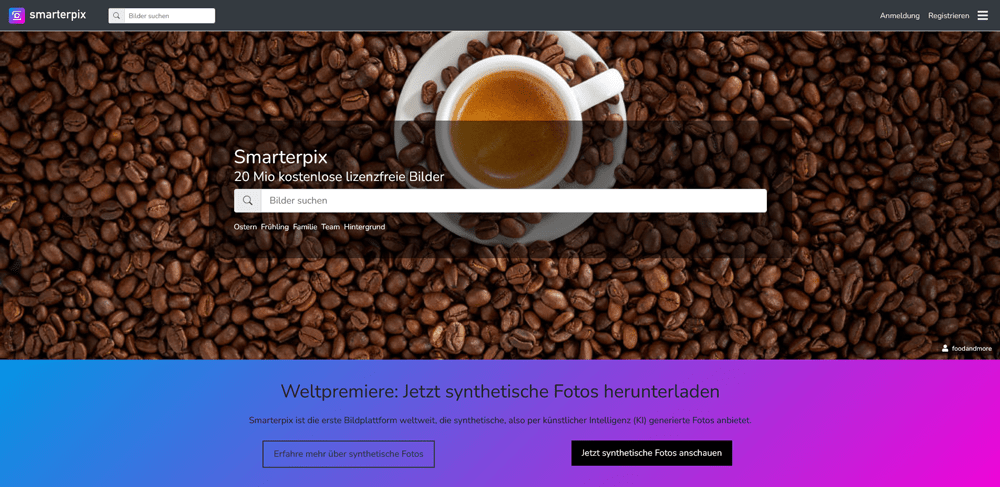 Die Website von Smarterpix