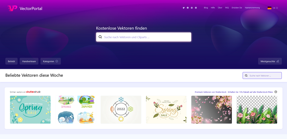 Die Website von vectorportal