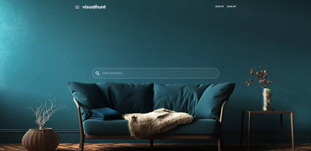 Die Website von visualhunt