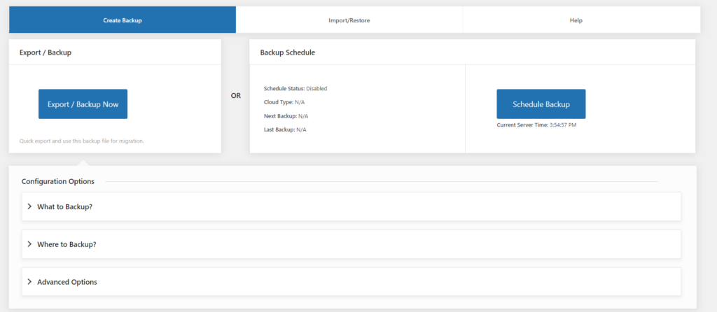 Backup erstellen mit dem WordPress-Plugin WordPress Backup & Migration